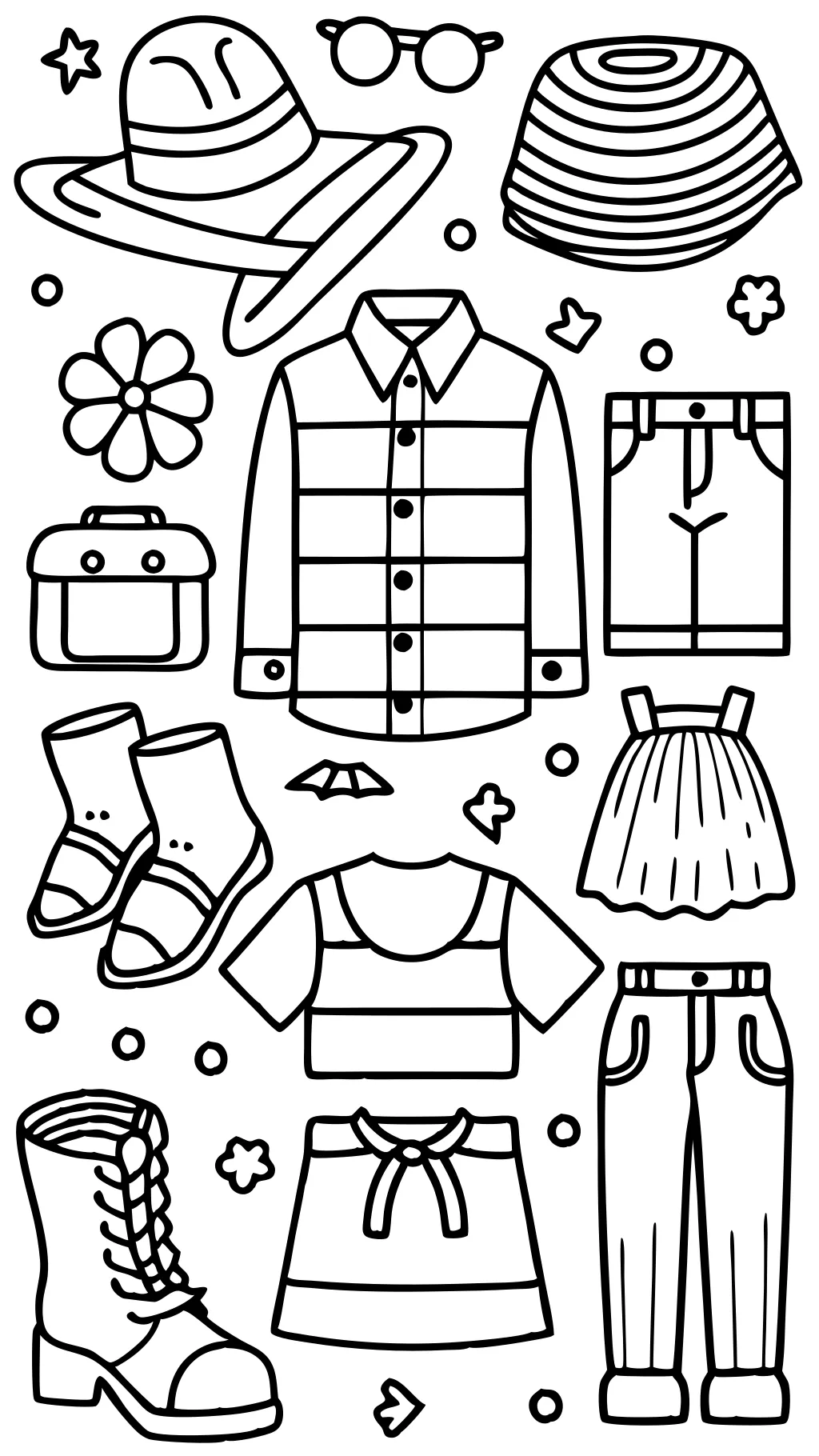 coloring page of clothes